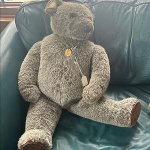 Little Folk Tiverton Deven made in England Gray Plush Bear